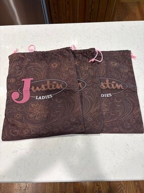 Justin Boots Ladies Brown Drawstring Dust Bags